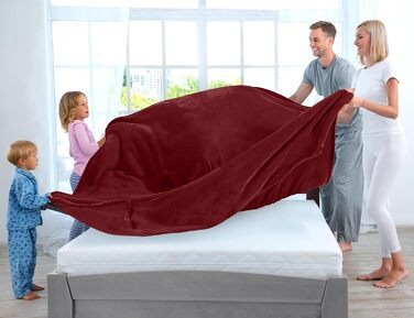 Плед Utopia Bedding: м'який флісовий плед, теплий зимовий плед для ліжка, дивана та крісла (Бургунді, 200x150 см)