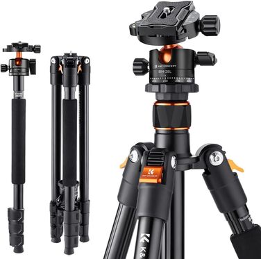 Штатив K&F Concept 152см з карбону, легкий трипод з гнучким кульковим голівкою 360°, різьблення 1/4'', сумка для DSLR камери A225C0+BH-25L