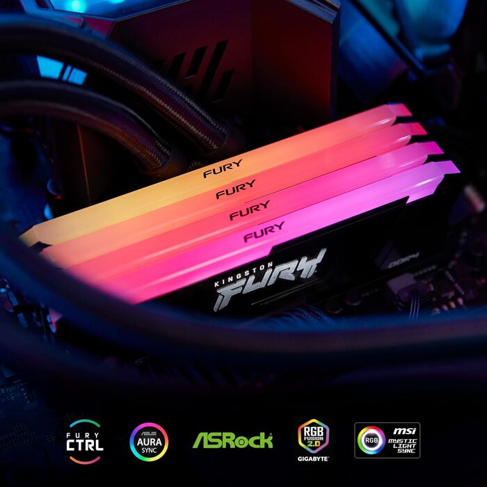 Kingston FURY Beast RGB 32GB (2x16GB) DDR4 3200MHz CL16 Пам'ять RAM для ПК
