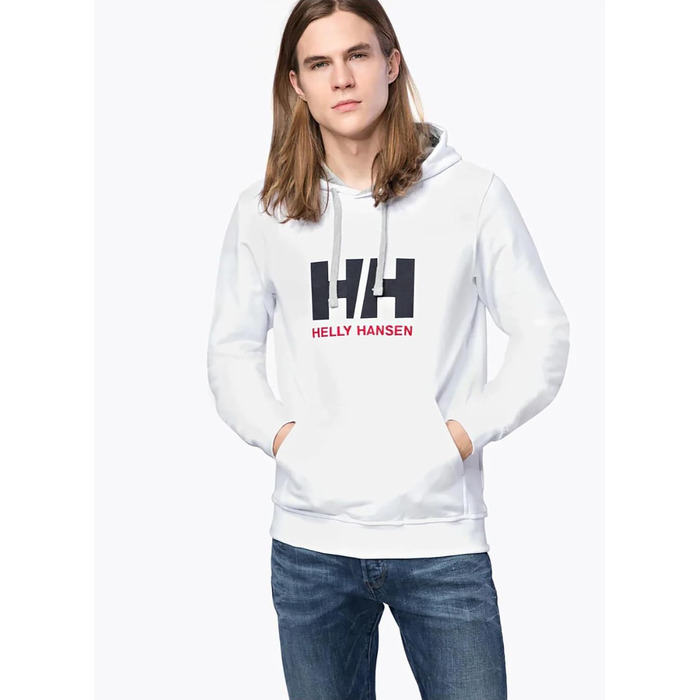 Чоловіча біла толстовка-худі Helly Hansen HH Logo з капюшоном, розмір L