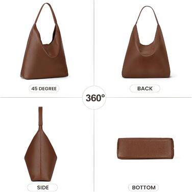 Сумка жіноча GSenhui Hobo Bag шопер з м'якої шкіри коричневого кольору для роботи, навчання та покупок