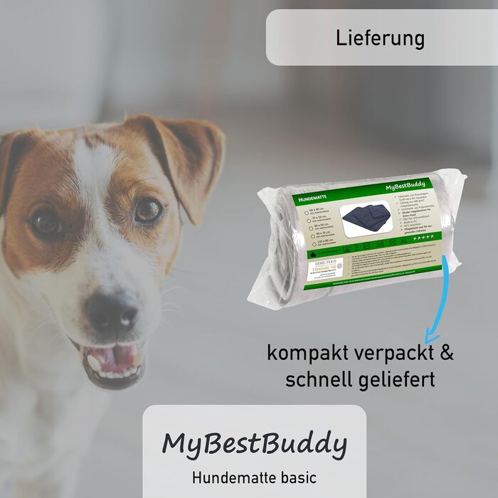 Килимок для собак сірий Basic 90x70 см L з м'якої тканини для тварин - 40°C, гіпоалергенний (100% поліестер) - подушка/ліжко для великих собак, 90 x 70 см