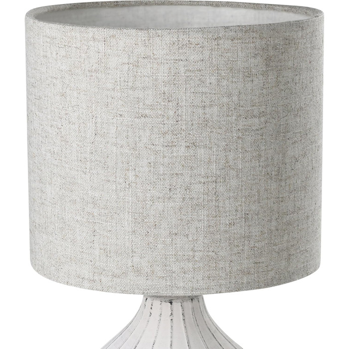 Настільна лампа EGLO Bellariva: кераміка, кремовий колір, тканина білого кольору, з вимикачем, E14, для вітальні та спальні