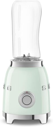 SMEG, Personal Blender PBF01PGEU, 2 speed settings, stainless steel double blade, 2 x 600 ml bottles included, non-slip base, integrated cable winding, 300W, pastel green