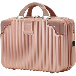 Waterproof Cosmetic Case, Makeup Bag, Lightweight Carry-on Beauty Case with Handle and Zipper, Women's Wear-resistant Hard Shell Travel Vanity Bag for Trips (Rose Gold)