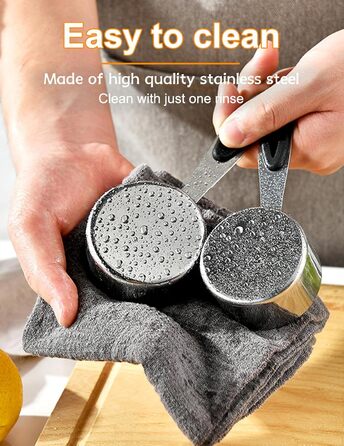 Набір мірних ложок та стаканів з нержавіючої сталі, 10 шт. – кольоровий набір для випічки та кухні, можна мити в посудомийній машині