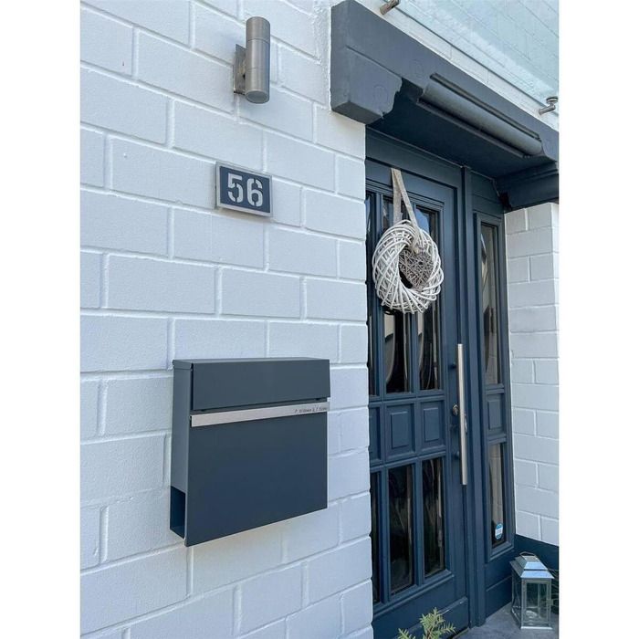 Поштовий ящик Metzler Stelio Anthrazit з газетницею та гравіюванням імені з нержавіючої сталі V2A - RAL 7016
