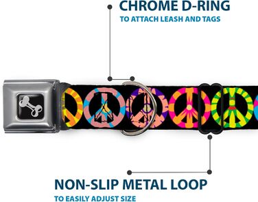 Нашийник для собак Buckle-Down Seatbelt Buckle, 2.5 см, універсальний, великий, багатокольоровий (DC-W31611-L)