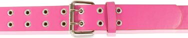 Жінський та чоловічий ремінь з подвійною пряжкою, шкіряний, різні кольори та розміри, ширина 3,5 см - рожевий