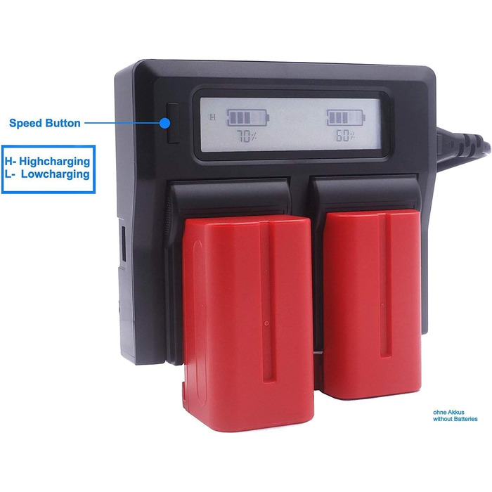 Зарядний пристрій Baxxtar PRO NP-F з LCD-дисплеєм (подвійне заряджання) для акумуляторів NP-F550, NP-F570, NP-F750, NP-F970, NP-FM500H