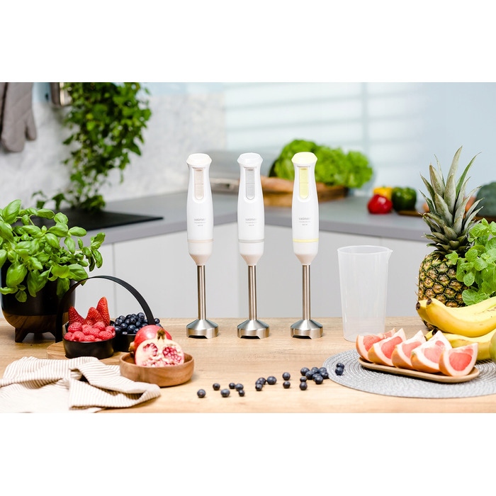 Занурювальний блендер Zelmer ZHB4562S 800 Вт, білий, набір з подрібнювачем та вінчиком