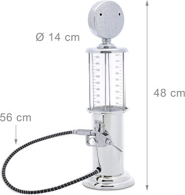 Relaxdays Drink Dispenser for Alcoholic Beverages, 2 Pack, Beer, Juice, Water, Fun, Made of Plastic and Silicone, 900 ml, Chrome-plated (14.0 x 14.0 x 48.0 cm)