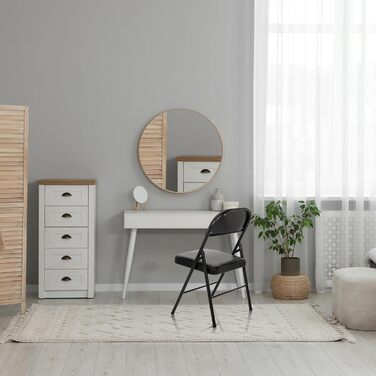 Складний офісний стілець hjh OFFICE TUDELA, м'який, чорний, екошкіра, вантажопідйомність до 130 кг