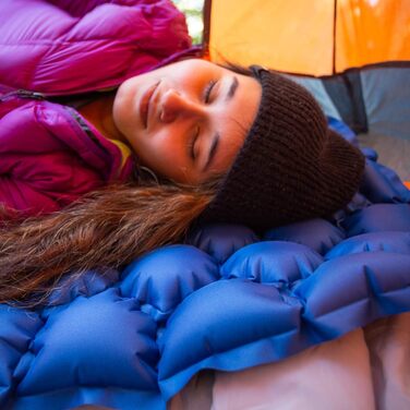 Ультралегка надувна туристична ізомат для кемпінгу Ecotek Outdoors Hybern8, контурний дизайн FlexCell, для рюкзачних походів, спальників і гамаків