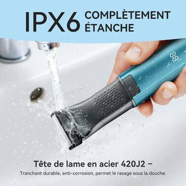 Триммер для тіла Kensen 2-в-1: для чоловіків, для інтимної зони, волога та суха, з насадками для грудей, пахв та зони бікіні