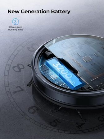 Робот-пилосос з функцією миття, 4500Pa, 3-в-1, сумісний з Alexa, 180 хв роботи, для шерсті тварин, килимів, твердих підлог