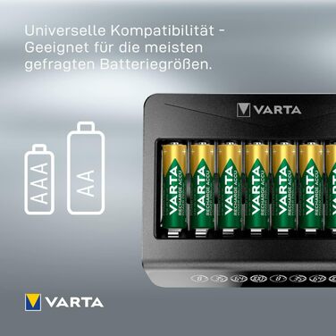Зарядний пристрій VARTA для акумуляторів AA/AAA, LCD Multi Charger+ (до 8 акумуляторів), індивідуальна зарядка