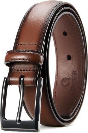 Чоловічий шкіряний ремінь CHAOREN 3см для бізнесу та офіційних заходів, розмір EU 48 (95см) та EU 52 (105см), темно-коричневий