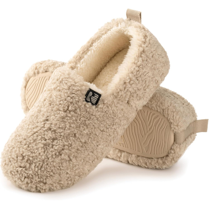 Жіночі домашні тапочки RockDove Puff-Ease з штучного хутра, закритий задок, 38 EU, бежеві