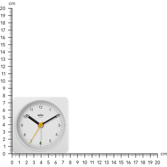 Braun Classic Analog Alarm Clock with Snooze Function and Light, Silent Quartz Movement, Crescendo Alarm, White Model BC03W