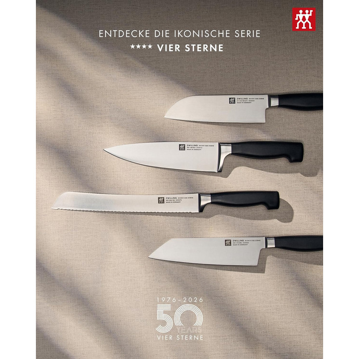 Кухонний ніж Zwilling Vier Sterne 20 см, нержавіюча сталь, Made in Germany