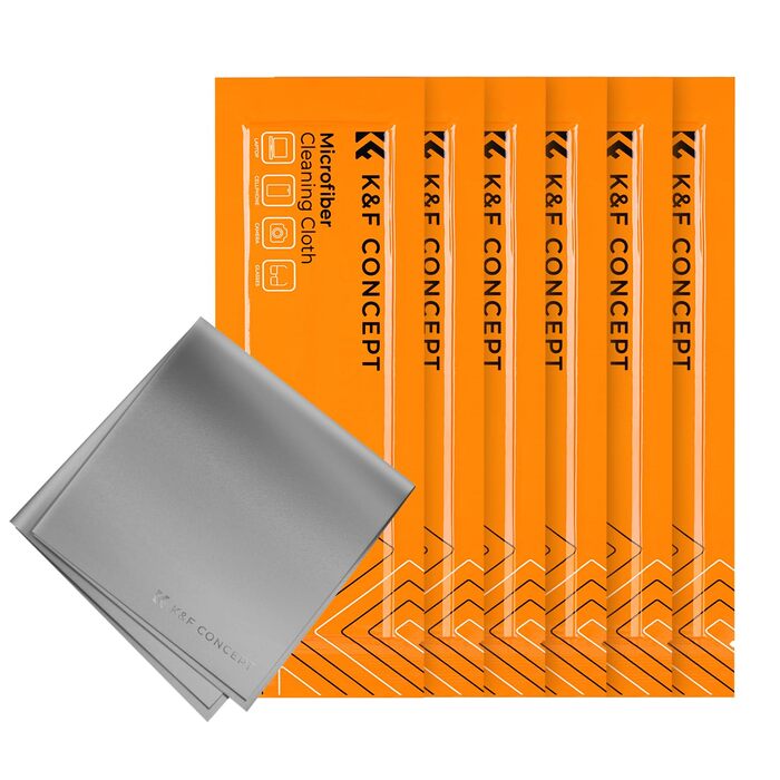 Набір мікрофібрових серветок K&F CONCEPT (6 шт., 15*15 см) для чищення камери, об'єктивів, екранів та смартфонів