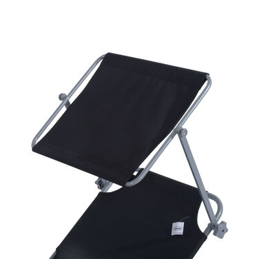 Розслабниця Outsunny для саду, складана з сонцезахистом, розміром 187x58x36 см, чорного кольору, ідеально підходить для тераси та балкону.