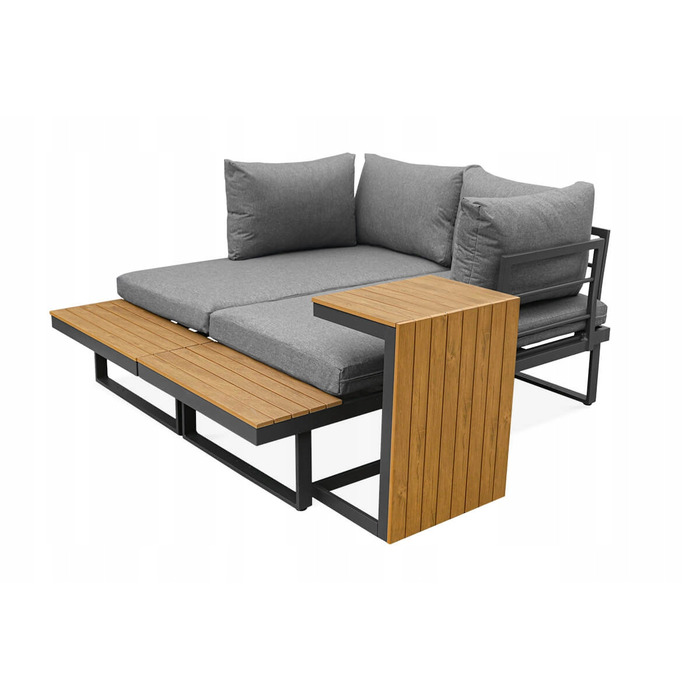Комплект садових меблів Focus Garden, метал, сірий, 3 предмети