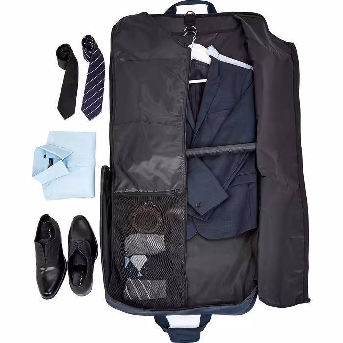 Amazon Basics Premium Garment Bag (1.32m, Navy Blue)