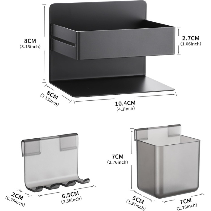 Тримач для електричної зубної щітки з аксесуарами для ванної кімнати, нержавіюча сталь, настінний, без свердління, сріблястий, великий, безщітковий