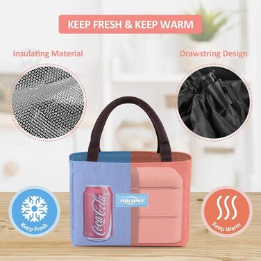 HOLIPOT Ланчбокс Bento Box з роздільниками, 2 рівні, з нержавіючої сталі та PP, з виделкою-ложкою, сумка, для дітей та дорослих (Рожевий)