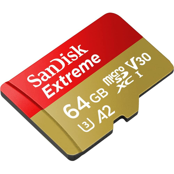 Карта пам'яті SanDisk Extreme microSDXC 64GB з адаптером, швидкість читання до 190МБ/с (набір 2 шт.)