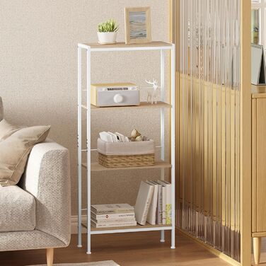 WOLTU 4-Tier Corner Shelf - White Oak & White Finish