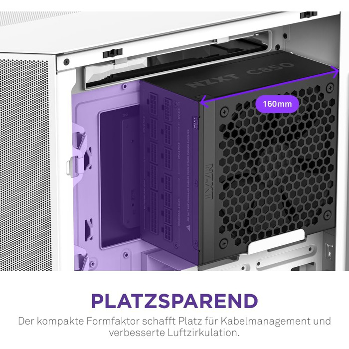 Блок живлення NZXT C850 Gold ATX 3.1, 850 Вт, повністю модульний, 80 Plus Gold, чорний