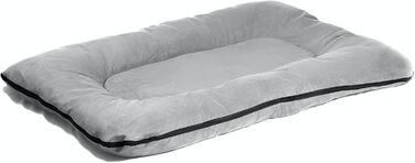 Килимок для собак XXL: м'який, миючий, знімний чохол | Килимок-подушка з зручним бортиком для великих собак | Сірий килимок 120 x 80 см