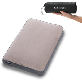 Qeedo Comfortpillow – компактна подушка для подорожей з пам'яттю форми 38x28 см, знімний чохол, поліестер, для кемпінгу, авто, поїздів та авіаперельотів