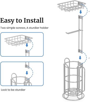 Тримач туалетного паперу TreeLen Mega Roll з нержавіючої сталі, тримач для серветок та журналів, хром (на 4 рулони)