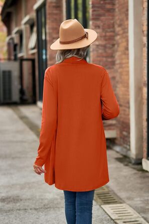 Кардиган жіночий Faulily Daen з відкритою фронтальною частиною, в'язаний, однотонний, водоспадний, оливковий (XXL, Orange)