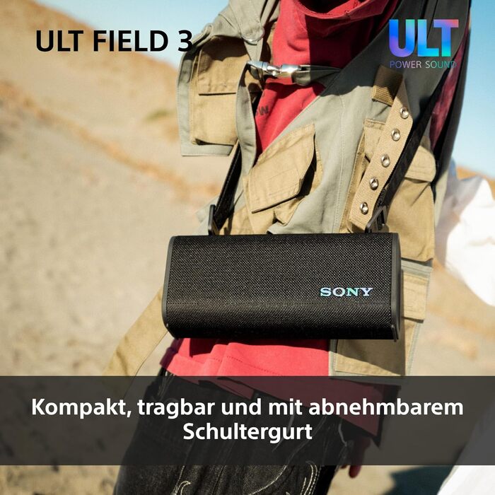 Sony ULT Field 3 Forest Grey – Портативна Bluetooth колонка з глибоким басом, 24 год автономії, IP67 (водонепроникна, пилозахищена, ударостійка)