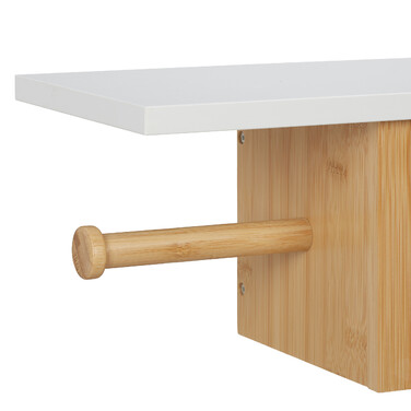 Relaxdays Bamboo Toilet Paper Holder with Shelf