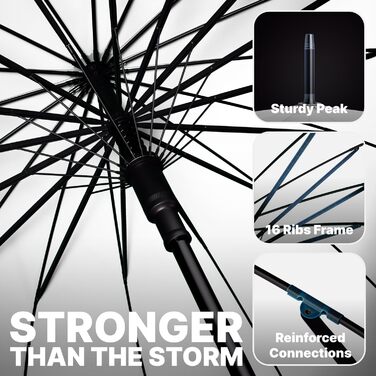 Гольф-парасолька Royal Walk XXL 120см для 2 особи, автоматична, вітростійка, з дерев'яною ручкою