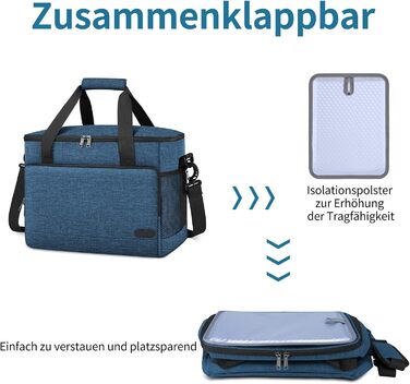 Термосумка Lubardy 15L сірого кольору: велика, складана, водонепроникна, для пікніків та обідів