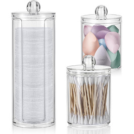 Органайзер для ватних дисків та ватних паличок з кришкою, для туалетного столика, ванної кімнати, спальні