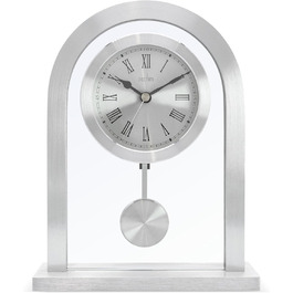 Metal, silver Acctim mantel clock, one size