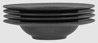 CreaTable Geschirrset Vesuvio Black: 24 елементи для 6 осіб (кераміка), для посудомийної машини та мікрохвильової печі, з Португалії