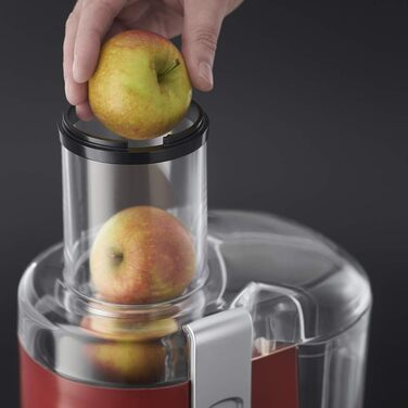 Russell Hobbs Juicer [Vegetables and Fruit] Desire Red (XL filling opening for whole fruit & vegetables, 2 speed settings, 750ml juice container, 2.0l pulp container, BPA-free) Juicer 24740-56
