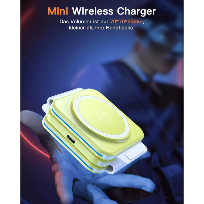 3-в-1 Бездротова зарядка для Apple Watch, iPhone та AirPods (жовта)