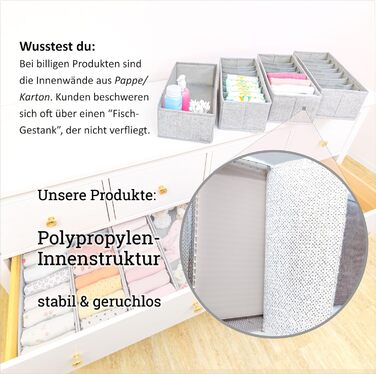 SIMPLE JOY® HEMNES Double Organizer for IKEA HEMNES Double Dresser; THE ORIGINAL; custom fit; Sturdy base; Drawer organization system for baby supplies, baby clothes, socks; 8-piece set