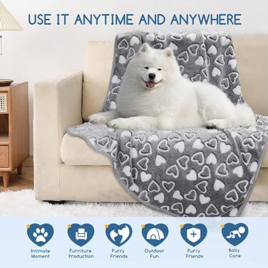 М'який флісовий килимок для собак та котів Nobleza, 120x100 см