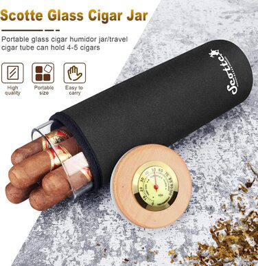 Вишуканий тютюнець для сигар Scotte Humidor, подарункова коробка для 5 сигар, футляр для подорожей